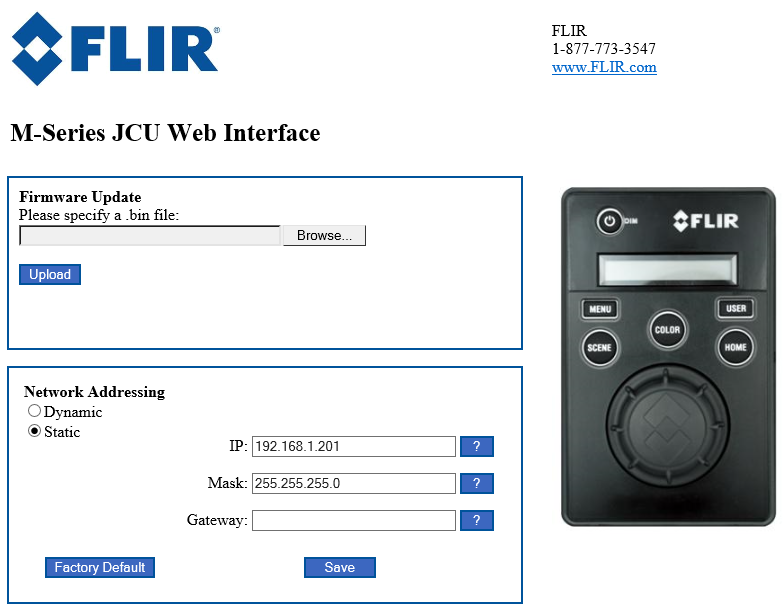 FLIR Maritime JCU IP Address Discovery Network Configuration And Firmware Update