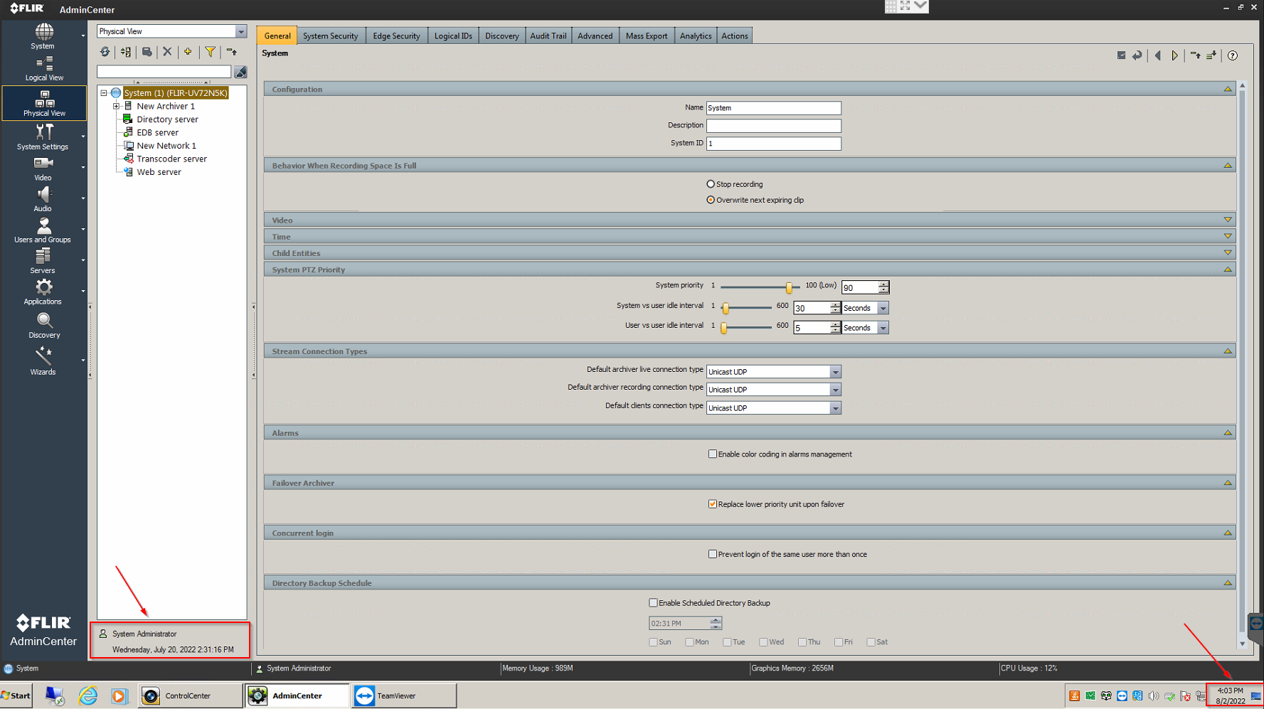 FLIR Latitude Time Date In Admin Center flir-latitude-time-date-in-admin-center